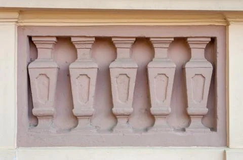 Texture of columns on the façade of an old building Fotos de archivo