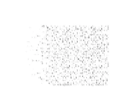 Texture composed by a sequence of zero and one numbers on a white background 스톡 일러스트