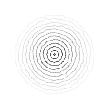 Texture concentric ripple circles set. Sonar or sound wave rings collection Stock Illustration