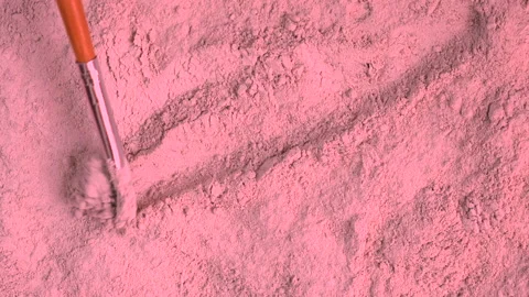The texture of cosmetics dry colored clay. Selective focus. Stock Footage 149298880