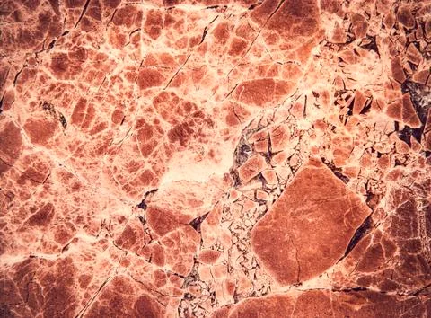 Texture crack on red marble Stock Photos