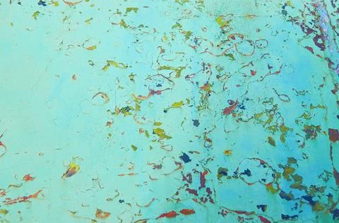 Texture of cracked blue paint, horizontal format Stock Photos