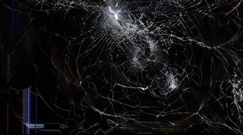 Texture cracks on broken lcd screen, computer monitor or tv Stock Photos