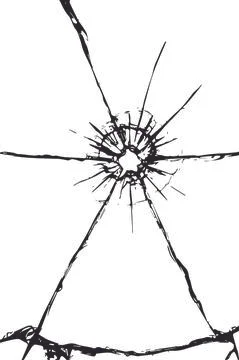 Texture of cracks on the glass from the shot. Cracked glass for design. Cracks Stock Illustration
