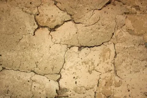 Texture of cracks, old clay wall 写真素材