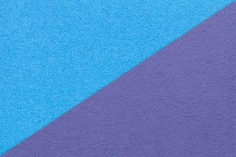 Texture of craft blue and violet paper background, half two colors, macro. Stock Photos