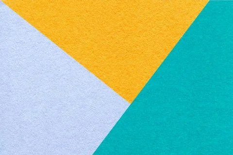 Texture craft light blue, yellow and cyan paper background, macro. Stock Photos
