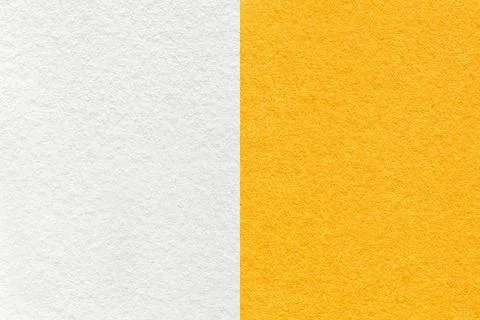 Texture of craft white and bright yellow paper background, half two colors Stock Photos