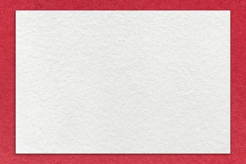 Texture of craft white color paper background with red border, macro. 스톡 일러스트