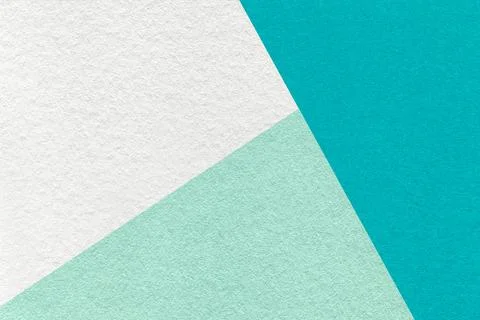 Texture craft white, mint and turquoise paper background, macro. Stock Photos