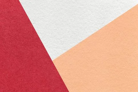 Texture of craft white, red and coral color paper background, macro. Stock Illustration
