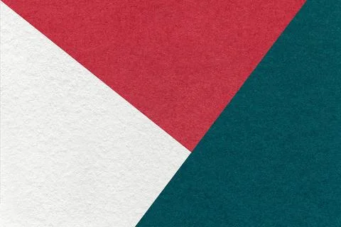 Texture of craft white, red and emerald shade color paper background, macro. Foto stock