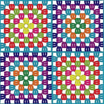 Texture of crocheted fabric. Square element vector Stock Illustration