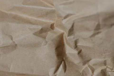 The texture of crumpled craft paper. Background. Close-up. Foto stock
