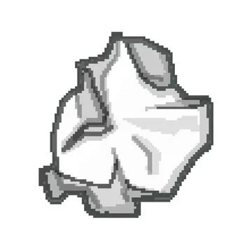 Texture crumpled paper balls pixel art vector illustration Ilustración de archivo