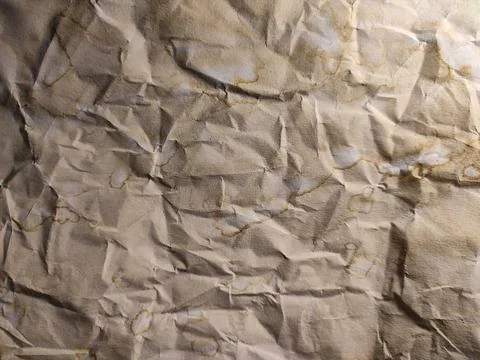 Texture of crumpled paper with stains. Stock Photos