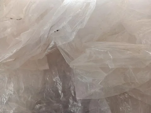 Texture of crumpled transparent plastic sheet Stock Photos
