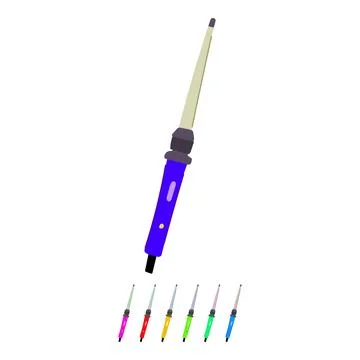 Texture curling iron vector cartoon graphic Stock Illustration