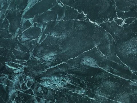 Texture of dark emerald cracked marble with lines pattern, macro background. Stock Photos