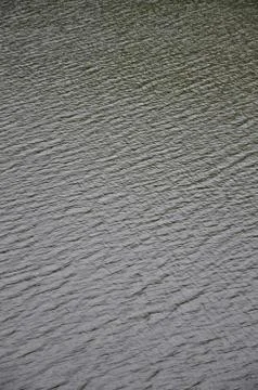 The texture of dark river water under the influence of wind, imprinted in per Stock Photos