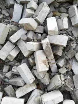 The texture of debris from broken bricks Stock Photos