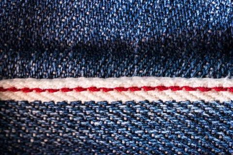 Texture of denim blue. Stock Photos