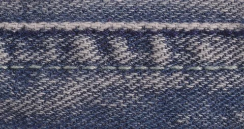 The texture of denim is close-up. Jeans macro. Close-up seam. Stock Footage 166084257