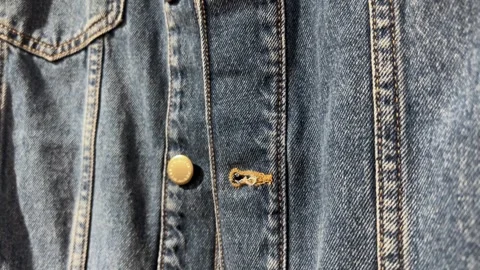 Texture of Denim Jacket, Slider Shot Stock Footage 267725976