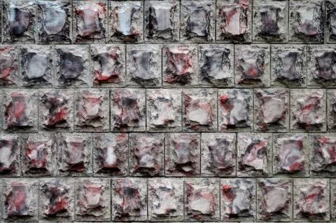 Texture design of the foundation in the form of rectangular tiles made of sol Foto stock