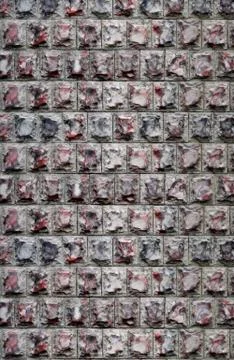 Texture design of the foundation in the form of rectangular tiles made of sol Stock Photos