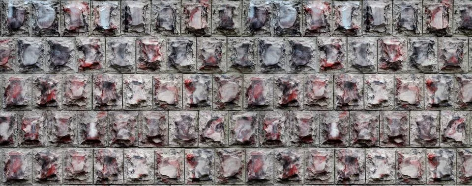 Texture design of the foundation in the form of rectangular tiles made of sol Foto stock