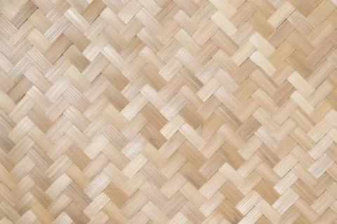 Texture details horizontal zigzag pattern of bamboo weave for background. Stock Photos