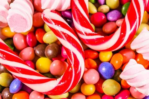 Texture of the different candies for background 스톡 사진