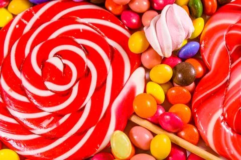Texture of the different candies for background 스톡 사진