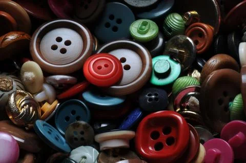 Texture of different colored buttons Stock Photos