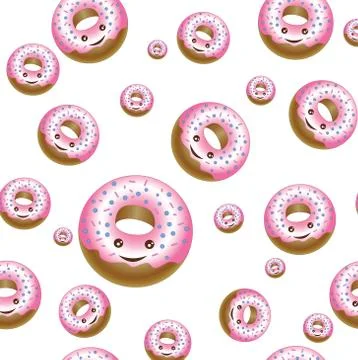 Texture of different size donuts Stock Illustration