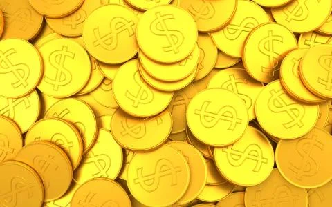 The texture of dollar coins. Foto stock