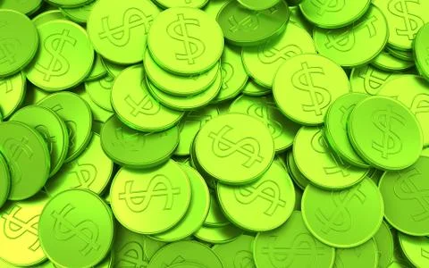 The texture of dollar coins. Stock Photos