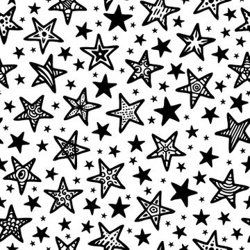 Texture of doodle stars Stock Illustration