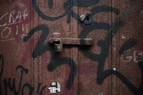 The texture of the door Stock Photos