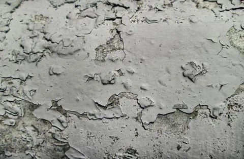 The texture of the dried shattered paint. The white coating falls off the iron Stock Illustration
