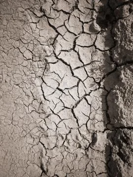 Texture of dry cracked earth. The desert background. The global shortage of w Stock Photos