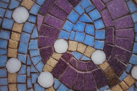 Texture with elements of color mosaic. Architectural background 스톡 사진