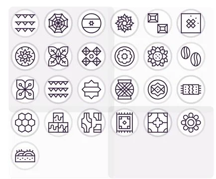 Texture Exclusive Vector Set featuring 25 Regular Line PIXEL Perfect 128x12.. Stock Illustration