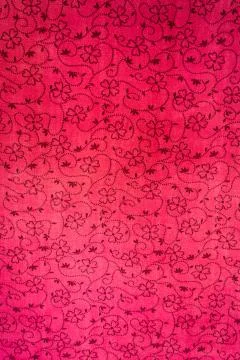 Texture fabric of flowers for red background Stock Illustration