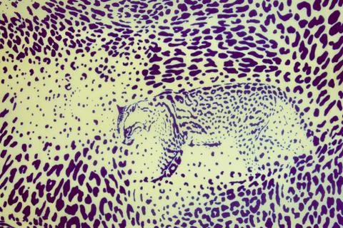 Texture fabric of Jaguar for background Stock Photos