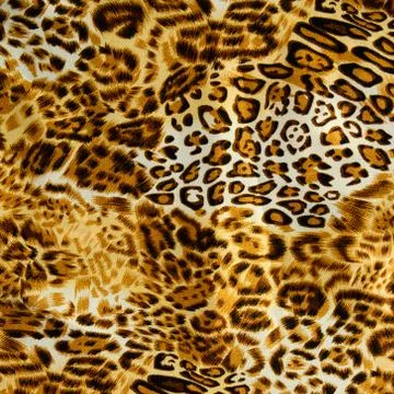 Texture fabric of leopard for background Stock Photos