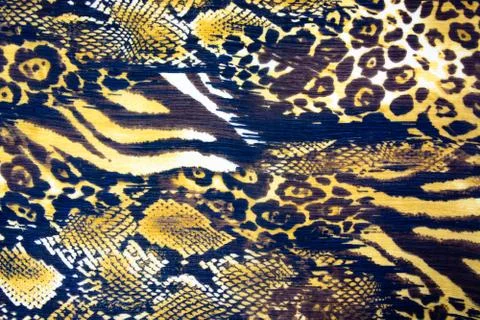 Texture fabric of leopard skin for background Stock Photos