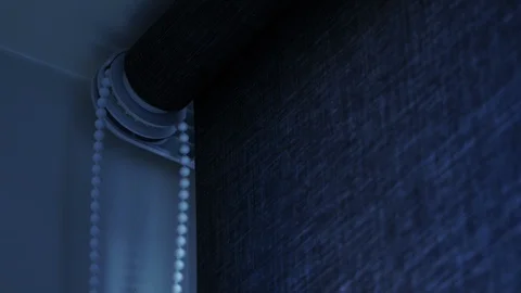 Texture of the fabric. Roller blinds. Window systems Stock Footage 120094173