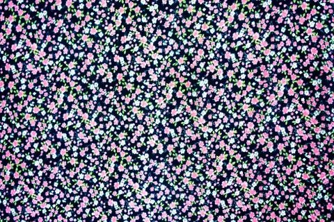 Texture fabric of Small flowers for background Stock Photos